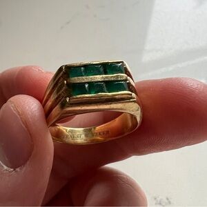 Gold & green stone ring